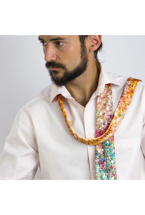 Corbata de seda natural "Pols Còsmica", per a homes emprenedors