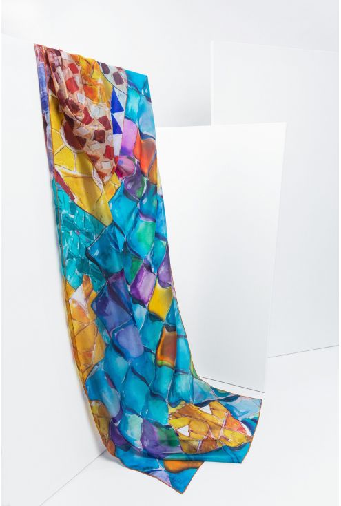 Silk scarf "Gaudi Scales" XL