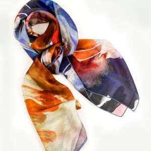 Pure silk scarf "Evening Tea" by Daba Disseny Barcelona - An elegant Christmas gift