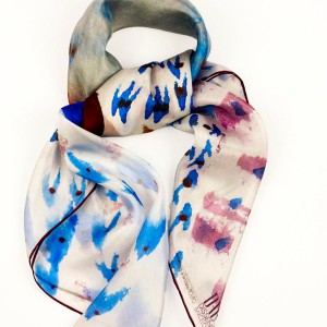 "Fishes from the Moon" headscarf silk scarf by Daba Disseny Barcelona - An elegant Christmas gift
