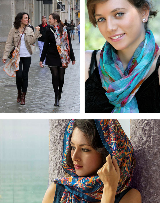 Models i regal de Sant Valentí - Fulards de seda dissenys exclusius fets a Barcelona - Daba Disseny Barcelona