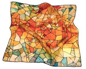 Pañuelo de seda cabeza colores tostados - inspirado en Palau Güell Gaudí primavera verano Daba Disseny Barcelona - Pequeños pañuelos de seda