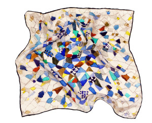 Mocador de seda geomètric - inspirat en el trencadís Palau Güell Gaudí primavera estiu Daba Disseny Barcelona - Petits mocadors de seda