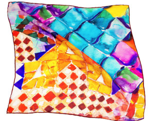 Pañeulo de seda multicolor - inspirado en Casa Batlló Gaudí primavera verano Daba Disseny Barcelona - Pequeños pañuelos de seda