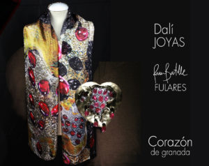 Presentación Dalí joyas fulares seda por Daba Disseny Barcelona